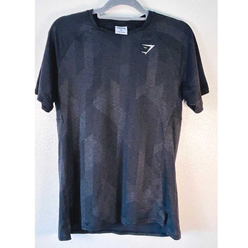 Gymshark Apex Seamless T-Shirt Mens Medium Charcoal Grey Camo Gym Training Top